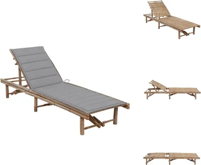 Produktbild von vidaXL Garten-Sonnenliege mit Auflage Bambus -  Sonnenliegen