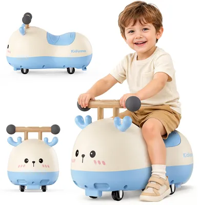 Produktbild von Kidiyana Hirsch Rutschauto ab 10 Monaten mit 360° Rollen Buchenholzgriff ABS-Korpus bis 30 kg