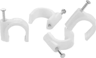 Produktbild von TPFNet Premium Nagelschellen für maximal 5mm Leitungen - 100 Stück - Weiß