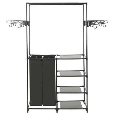 Produktbild von vidaXL Věšák na kabáty z oceli a vlny 87x44x158 cm černý