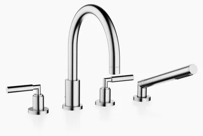 Immagine prodotto di Dornbracht TARA Mitigeur de bain à 4 trous pour montage sur bord de baignoire ou sur bord de carrelage, saillie 220mm, 27512882-93, 27512882-93