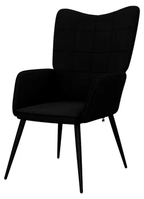 Produktbild von Relaxsessel mit Stahlgestell, Polsterstuhl mit Armlehne, Fernsehsessel für das Wohnzimmer, Modern, Schwarz