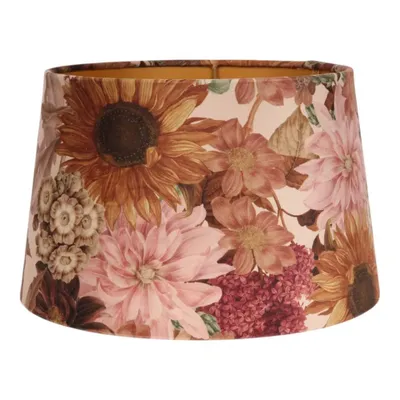 Image de Abat-jour décoratif de 30 cm, motif floral rose, en tissu