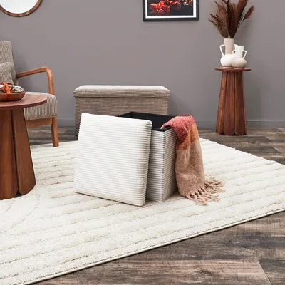Image de Coffre Pouf Pliable Cã´telã© Scott Beige M4 - Cmp Consortium Menager Parisien Ld