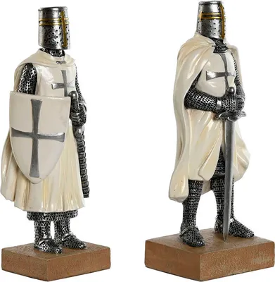 Obrázek produktu pro Dekorativní figurka Home ESPRIT Bílá pryskyřice stříbrné barvy 10 x 8 x 25 cm (2 ks)