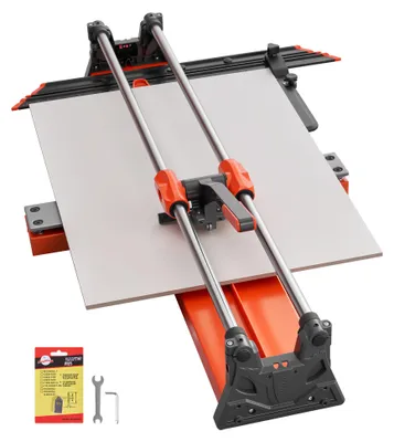 Produktbild von SucceBuy Fliesenschneider 1000 mm, Schneidmaschine mit beweglichem Schneidkopf & gefederter Basis, Winkelanschlag, Wolframkarbid-Schneidscheibe, Ausrichthilfe, geeignet für Keramikfliesen