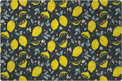 Produktbild von Küchenmatte 100x150 cm Vinylmatte Bodenmatte Dekoration -Zitrone Zitrusfrüchte