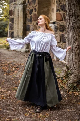 Produktbild von Mittelalterrock Schwarz/Grün "Dana" XXL