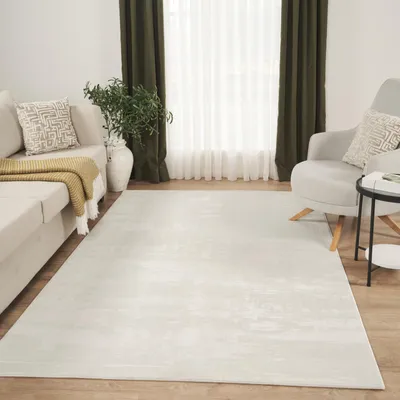 Produktbild von Moderner Kurzflor Teppich in Creme/Beige – Schlichtes Design – Wohnzimmer, Schlafzimmer 160x230 cm
