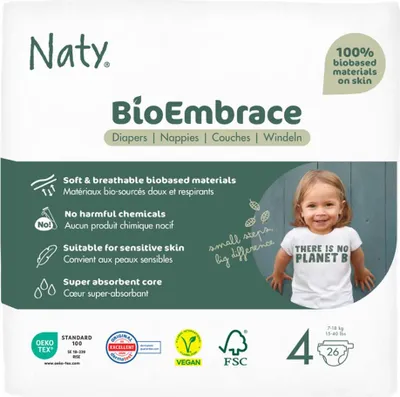 Zdjęcie produktu dla ECO by Naty pieluszka ekologiczna rozmiar 4 (7-18 kg) (26 pieluszek)