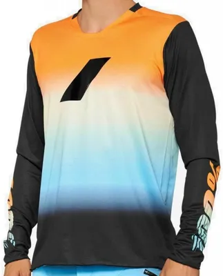 Obrázok produktu pre 100% SPEEDLAB cyklistický dres s dlhým rukávom na leto - R-CORE-X LE - svetlo modrá/oranžová/čierna XL