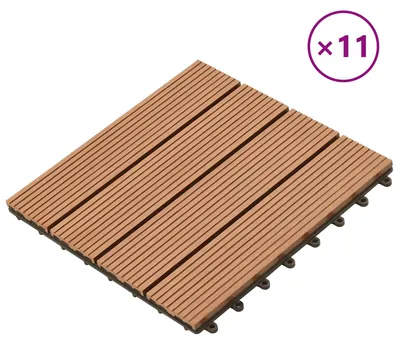 Obrázek produktu pro vidaXL Terasová dlažba, 11 ks, hnědá, 30 x 30 cm, WPC