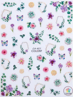 Produktbild von Nagelsticker dünne selbstklebende Blumen CA-421