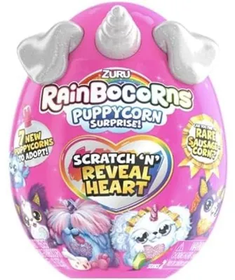 Zdjęcie produktu dla Rainbocorns Sparkle Heart Surprise, seria 4, Puppycorn Surprise: pluszowa zabawka, buldog, idealna do przytulania