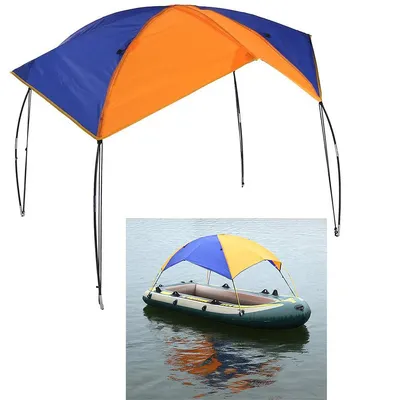 Produktbild von 4-5 Personen Schlauchboot Sonnenschirm Inflatable Boat Segeln Markisendach Markise Obere Abdeckung Angelzelt (Baldachinmaße: 195 x 155 cm)