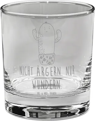 Produktbild von Mr. & Mrs. Panda Glas Kaktus Wut - Transparent - Geschenk, Kollege, gravur, Trinkglas, Cocktailglas, Kollegin, wütend, Tumbler, Büro, Kakteen, Ginglas