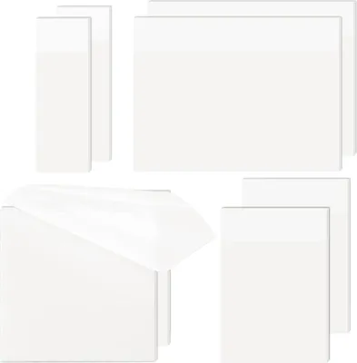 Produktbild von 400 Blätter Transparente Haftnotizen, Transparent Sticky Notes, Wiederbeschreibbar Clear Sticky Notes, Selbstklebende Wasserfest Haftnotizen für Schule, Büro, Zuhause (75x75mm,50x70mm,70x95mm,25x75mm) 400 Blätter Transparente Haftnotizen (A)
