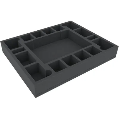 Produktbild von 50 mm Schaumstoffeinlage mit 17 Fächern für Miniaturen und Karten