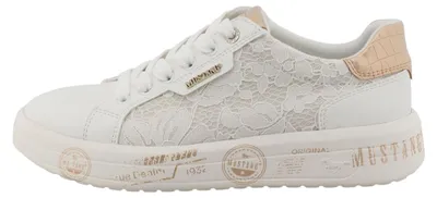 Imagen del producto de Zapatos deportivos Mustang para mujer, con cordones, color blanco, estilo casual