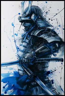 Obrázek produktu pro Poster 68x101cm Samurai in Blue