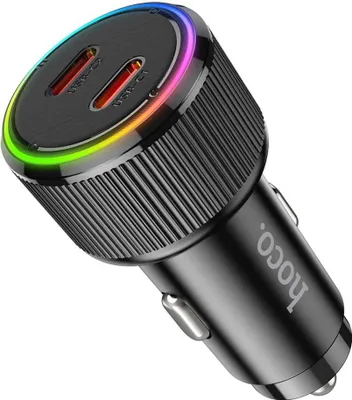 Produktbild von HOCO Autoladegerät 2 x Typ C QC PD 50W NZ14B schwarz