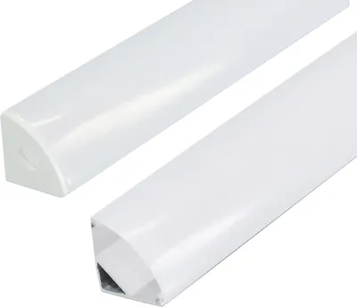 Produktbild von 2m Eckprofil Eckschiene Eckleiste Aluprofil Eck Alu Schiene Profil mit Milchglas Abdeckung V-Profil Kanal System für LED-Streifen Profil J