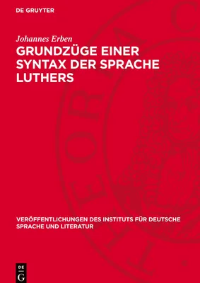 Produktbild von Grundzüge einer Syntax der Sprache Luthers