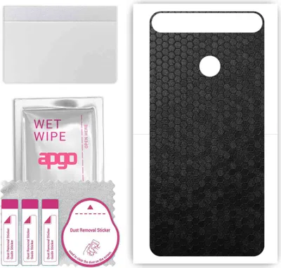 Produktbild von apgo Rückseite Schutzfolie, Skin, kompatibel mit Huawei nova, Hinten Displayschutzfolie aus Vinylfolie, kratzfest, einfache Montage - Schwarze Honigwabe