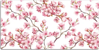 Produktbild von Schreibtischmatte Tischunterlage 90x45 cm Mauspad - Pinke Blumen
