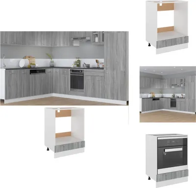 Produktbild von vidaXL Herdumbauschrank Grau Sonoma 60x46x81,5 cm Holzwerkstoff -  Küchenschränke