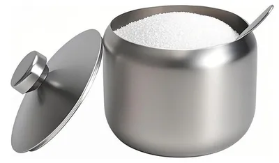 Zuckerbehälter 400 ml, Edelstahl 304, mit Deckel und Löffel, rund