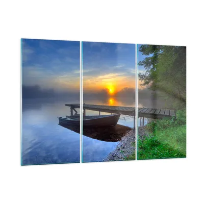 Produktbild von Bilder auf glas - Landschaft Meer Sommer Sonne - 105x70cm - Glasbilder - Wandbilder - Kunstdruck - zum Aufhängen bereit - Wanddekoration aus Glas - Glas Bilder - Wandbild auf Glas - GCE105x70-2226