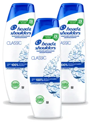 Obrázek produktu pro 3 balení šamponu Head & Shoulders 2 v 1 Classic proti lupům, objem 400 ml - výhodná sada, 3 kusy