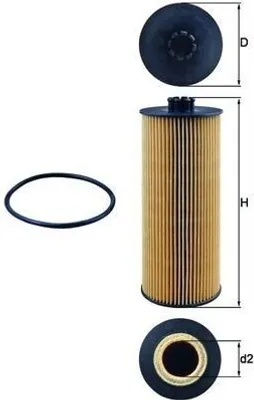 Produktbild von Ölfilter MAHLE OX 155D Filtereinsatz für MAN TGL II TGM II E 2000 F 2000 TGA