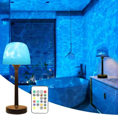 Produktbild von Douchelamp – Wasserdicht – Tischlampe – Nachttischlampe – Dimmbar – Kabellos – 16-farbiger Lichtprojektor
