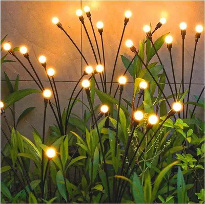 Obrázek produktu pro Solární světla, 4 kusy. Solární lampičky s 10 LED diodami, vhodné do zahrady, na balkon, venkovní použití. Vodotěsné, stupeň krytí IP65, energetická třída C, teplá bílá barva světla