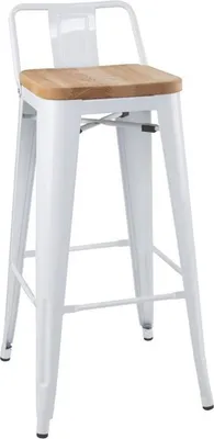 Immagine prodotto di Sgabelli da bistrot Bolero con schienale e cuscino di seduta in legno, bianchi, (4 pezzi)
