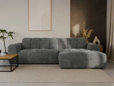 Produktbild von LetSit Ecksofa Andrea L Raven Rechte Freistehendes Loungesofa Bequemes Ecksofa zum Entspannen Schmutzabweisend Für Wohnzimmer Schlafzimmer Grau