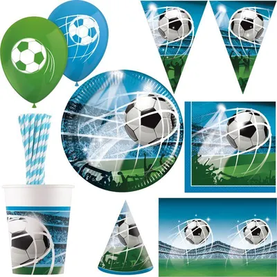Produktbild von Fussball Fans Partyset zur Fußball Weltmeisterschaft Fußballparty Geburtstag Deko