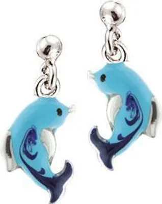 Produktbild von Scout Kinder Ohrringe Ohrstecher Silber Delphin türkis blau Mädchen 262036100
