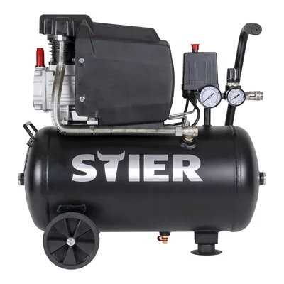 Produktbild von STIER Kompressor LKT 240-8-24, 1100 W, max. Druck 8 bar, 24 Liter Tank, 21 kg, geeignet für Anwendungen z.B. mit Ausblaspistolen, Farbspritzpistolen, Blindnietenpistolen