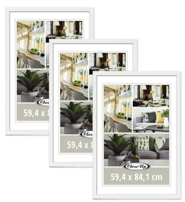 Produktbild von Posterrahmen 59,4 x 84,1 cm DIN A1 Holzdekor weiß 3er Set