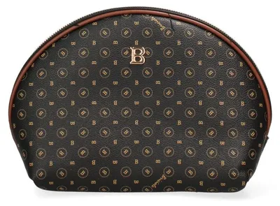 Immagine prodotto di Pochette da donna, nera e marrone, con cerniera, in poliuretano, dimensioni 30x20x10 cm