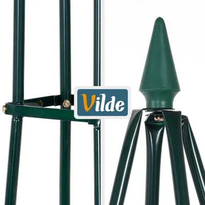 Image de Pergola de jardin en métal vert avec obélisque 33x32x190 cm