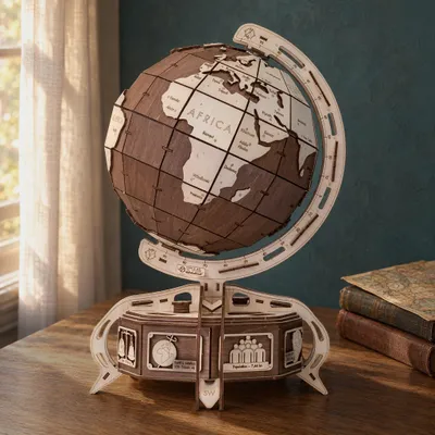 Produktbild von modellbausatz The Brown Globe Holz 393 Teile