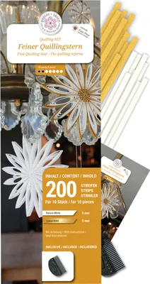 Produktbild von Bastelset Fine Stars für 10 Sterne A4 Papier Gold Weiß Weihnachtsdekoration