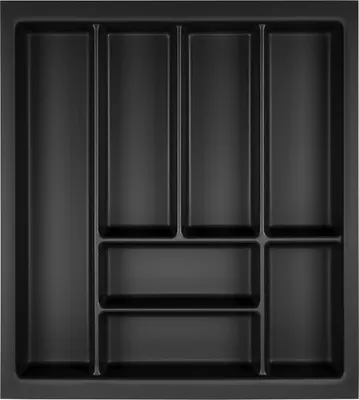 Produktbild von ORGA-BOX Junker Slim Besteckeinsatz 425 x 476 mm Lavagrau mit Perlstruktur für 50er Schränke passgenau für SO SLIM Schubladensystem