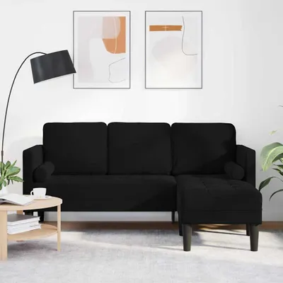 Produktbild von PUEAZU Sofa Set mit Kissen Schwarz Polyester - Klassische Sofas &15323