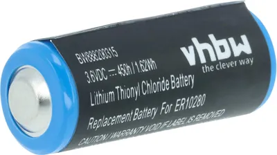Produktbild von vhbw ER10280 Rundzellenbatterie ###ERRORS###Invalid REF tag: aspect 'Titel-Kompas/OTB-ohneEndgerät'###ENDERRORS### - Primärbatterie (450 mAh, 3,6 V, Li-SOCl2)