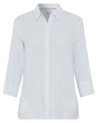 Produktbild von BRAX Style Vicki gestreifte Bluse aus Leinen mit verdeckter Knopfleiste